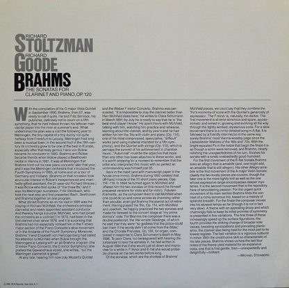 Richard Stoltzman, Richard Goode - Johannes Brahms : The Sonatas For Clarinet And Piano, Op. 120 (LP)