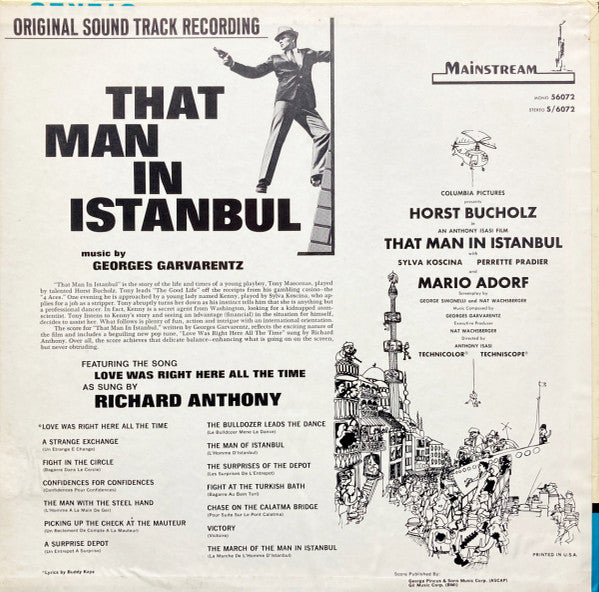 Georges Garvarentz : That Man In Istanbul (Original Sound Track Recording) (LP, Album, Mono)