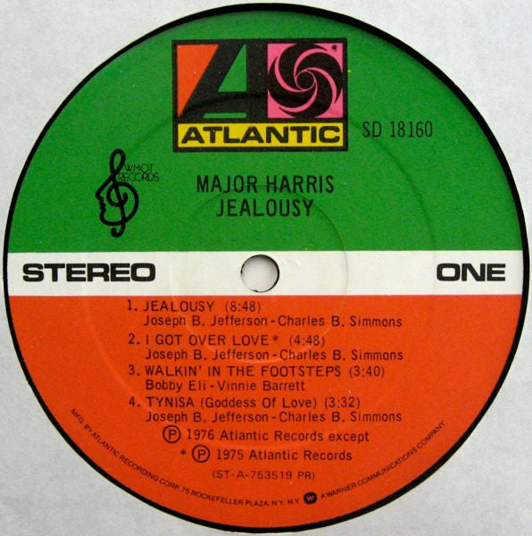 Major Harris : Jealousy (LP, Album, Pre)