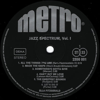 Ella Fitzgerald : Jazz Spectrum Vol. 1 (LP, Comp)