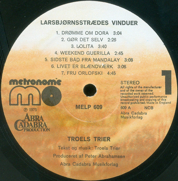 Troels Trier : Lars Bjørnsstrædes Vinduer (LP, Gat)