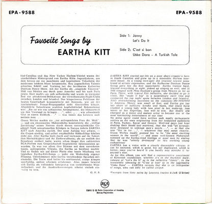Eartha Kitt : Favorite Songs By Eartha Kitt (7", EP, S5)