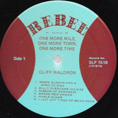 Cliff Waldron And The New Shades Of Grass : One More Mile - One More Town - One More Time (LP, Album)