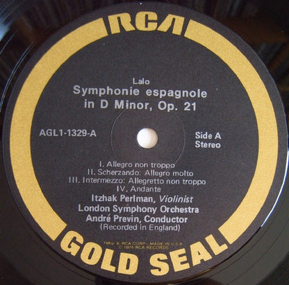 Édouard Lalo / Maurice Ravel - Itzhak Perlman, André Previn, London Symphony Orchestra : Symphonie Espagnole / Tzigane (LP, RE)