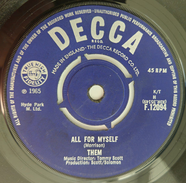 Them (3) : Here Comes The Night (7", Single)