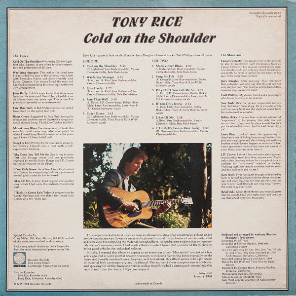 Tony Rice : Cold On The Shoulder (LP, Album)