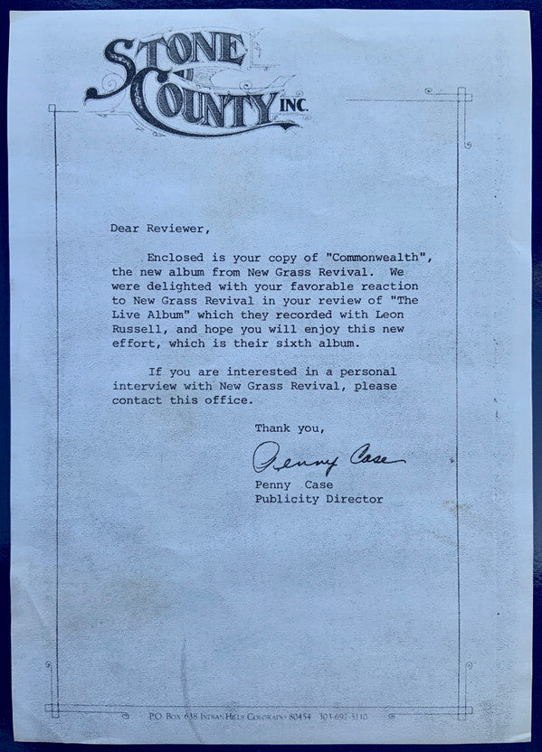 New Grass Revival : Commonwealth (LP, Album, PRC)