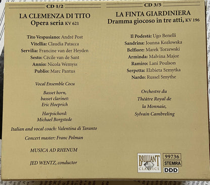 Wolfgang Amadeus Mozart : Operas La Clemenza di Tito La Finta Giardiniera (2xCD + 3xCD + Box)