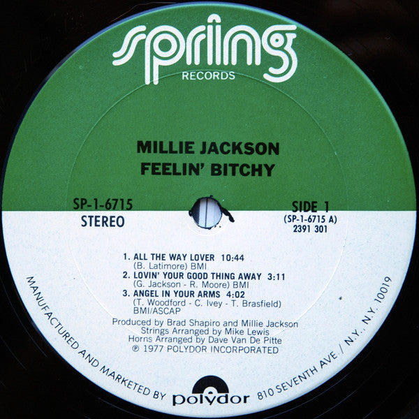 Millie Jackson : Feelin' Bitchy (LP, Album, Pit)