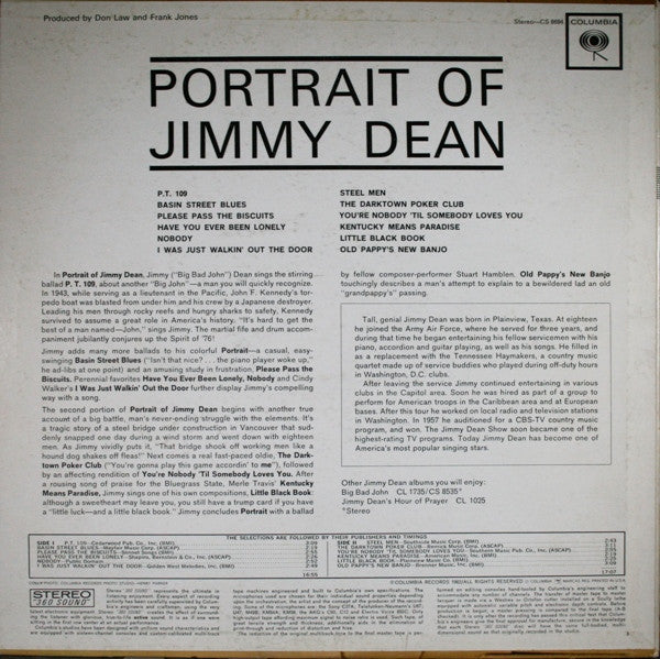 Jimmy Dean : Portrait Of Jimmy Dean (LP, Album)