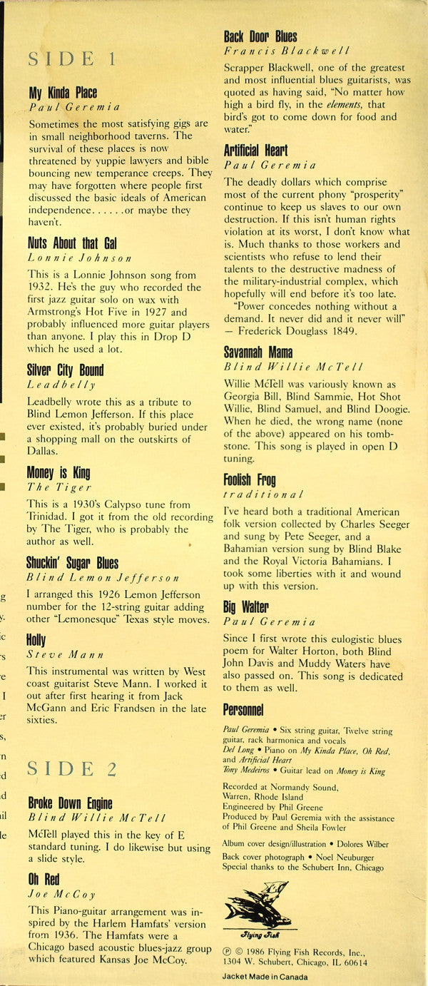 Paul Geremia : My Kinda Place (LP, Album)