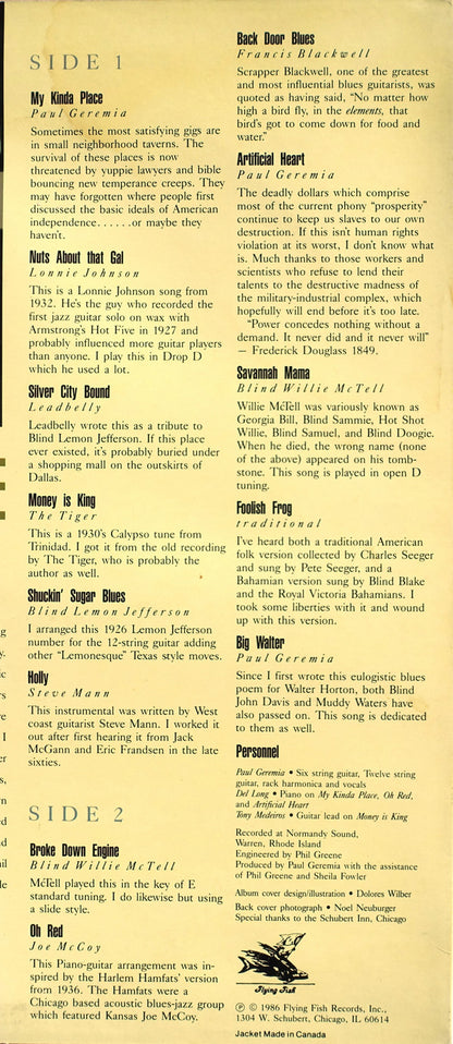 Paul Geremia : My Kinda Place (LP, Album)