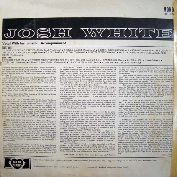 Josh White : Josh White (LP, Comp, Mono, RE)