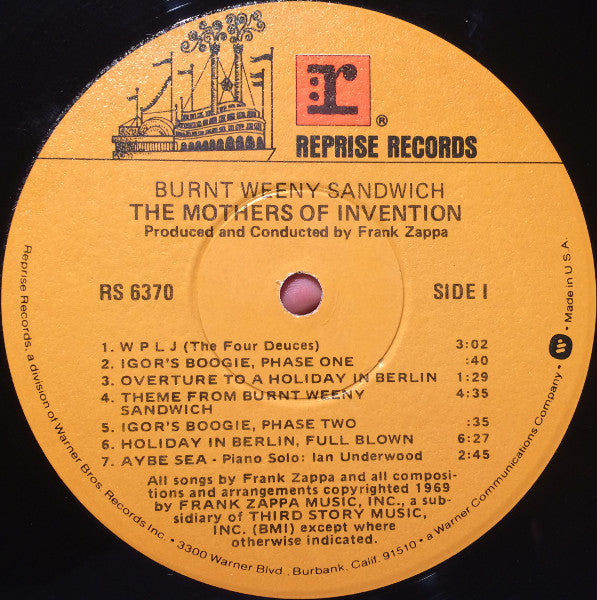 The Mothers : Burnt Weeny Sandwich (LP, Album, RE, Win)