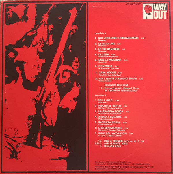 Various : Canti Rivoluzionari Italiani (Italian Revolutionary Songs) (LP)