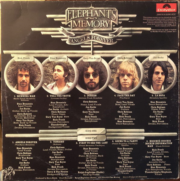 Elephants Memory : Angels Forever (LP, Album)