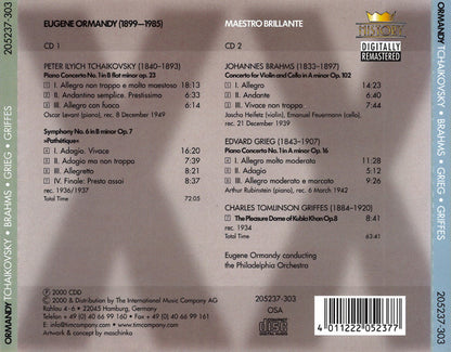 Eugene Ormandy - Pyotr Ilyich Tchaikovsky, Johannes Brahms, Edvard Grieg, Charles Griffes : Maestro Brillante (2xCD, Comp, RM)