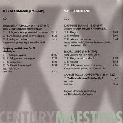 Eugene Ormandy - Pyotr Ilyich Tchaikovsky, Johannes Brahms, Edvard Grieg, Charles Griffes : Maestro Brillante (2xCD, Comp, RM)