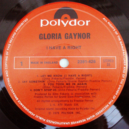 Gloria Gaynor : I Have A Right (LP, Album)