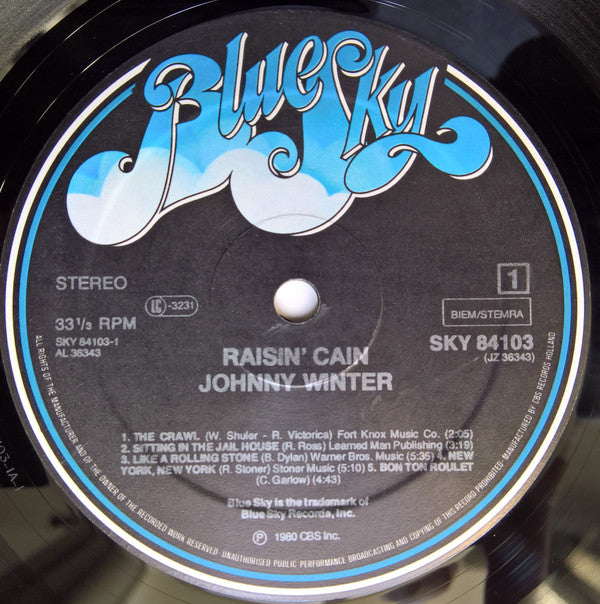 Johnny Winter : Raisin' Cain (LP, Album)