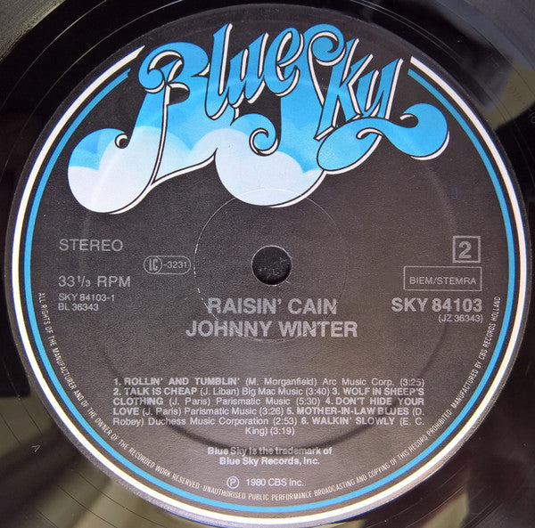 Johnny Winter : Raisin' Cain (LP, Album)