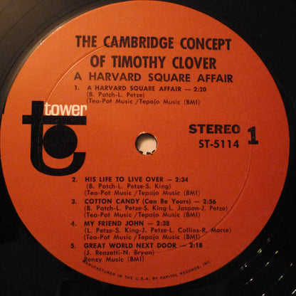 Timothy Clover : The Cambridge Concept Of Timothy Clover (A Harvard Square Affair) (LP, Album)