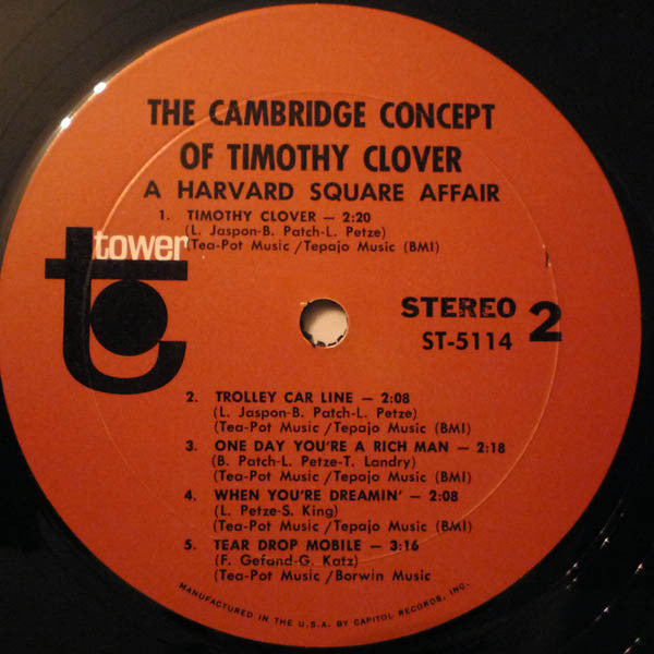 Timothy Clover : The Cambridge Concept Of Timothy Clover (A Harvard Square Affair) (LP, Album)