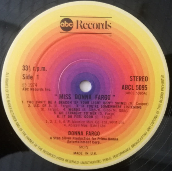 Donna Fargo : Miss Donna Fargo (LP, Album, RE)