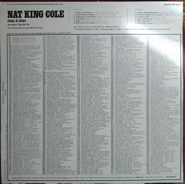 The Nat King Cole Trio : Sings & Plays (LP, Comp)