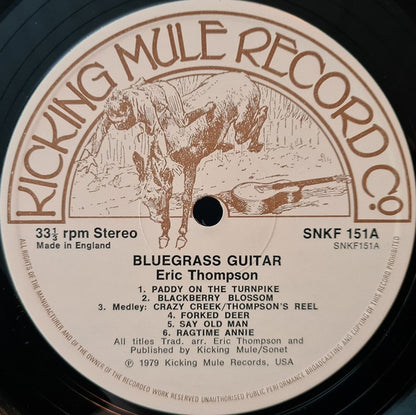 Eric Thompson (4) : Eric Thompson's Bluegrass Guitar (LP, Album)