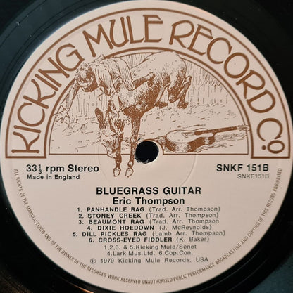 Eric Thompson (4) : Eric Thompson's Bluegrass Guitar (LP, Album)