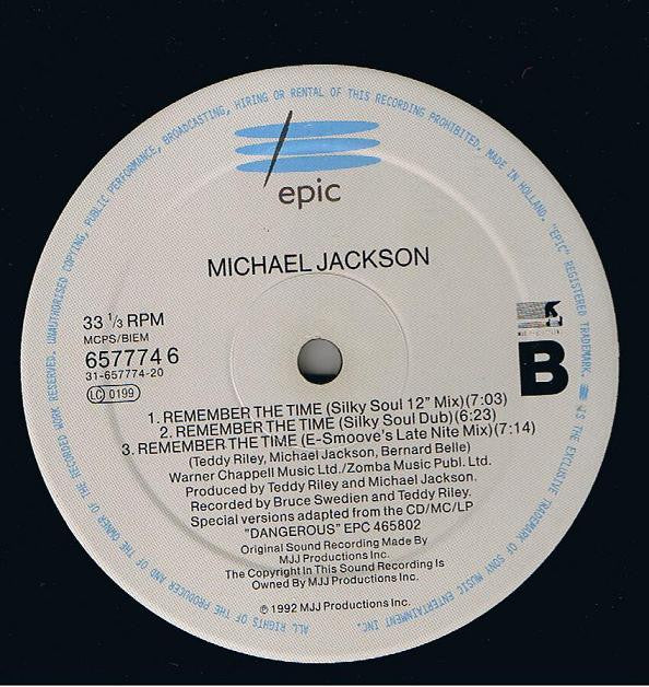 Michael Jackson : Remember The Time (12", Single)