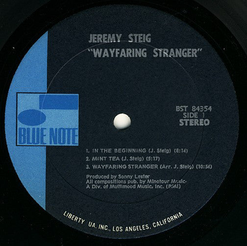 Jeremy Steig : Wayfaring Stranger (LP, Album, RP)