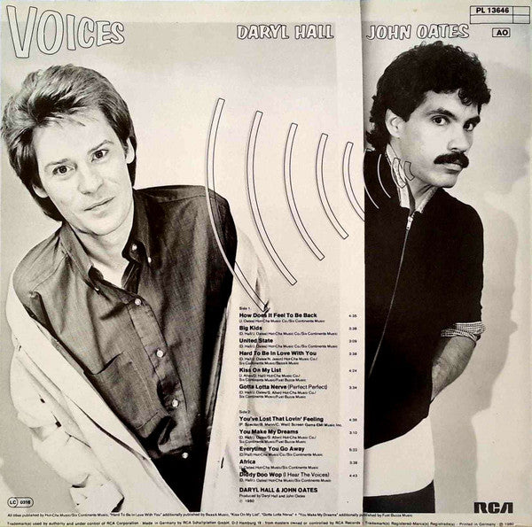 Daryl Hall & John Oates : Voices (LP, Album)