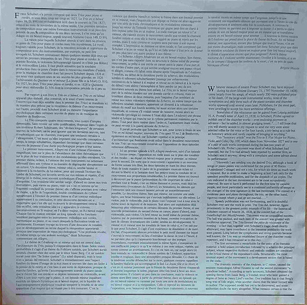 Franz Schubert - Eugene Istomin, Isaac Stern, Leonard Rose : Trio No. 2, D929 (LP, Album)