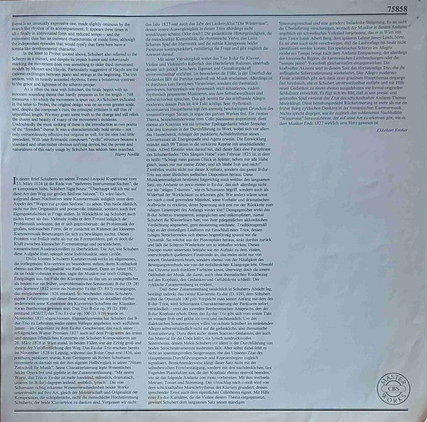 Franz Schubert - Eugene Istomin, Isaac Stern, Leonard Rose : Trio No. 2, D929 (LP, Album)