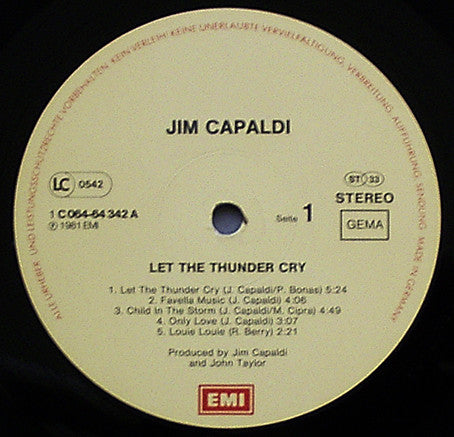 Jim Capaldi : Let The Thunder Cry (LP, Album)