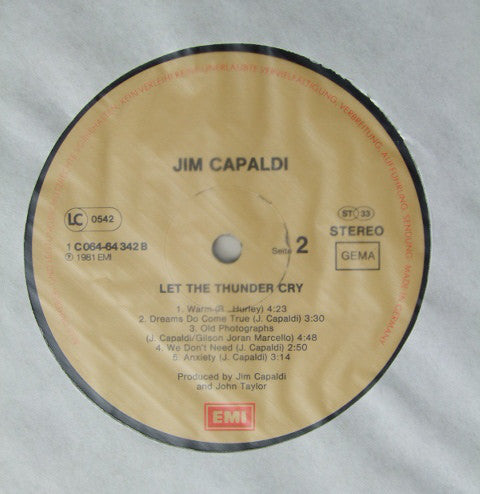 Jim Capaldi : Let The Thunder Cry (LP, Album)