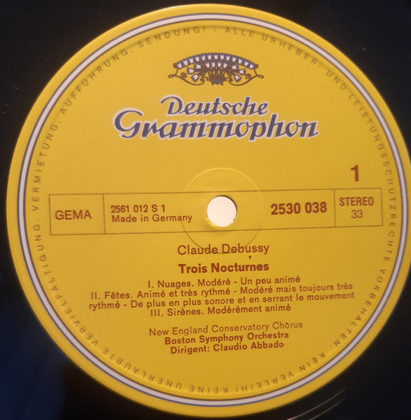 Claude Debussy / Maurice Ravel, Boston Symphony Orchestra ∙ New England Conservatory Chorus, Claudio Abbado : 3 Nocturnes »Nuages«, »Fêtes«, »Sirènes« / »Daphnis Et Chloé«, »Pavane« (LP, RE)