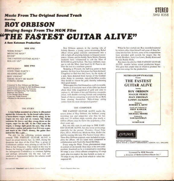 Roy Orbison : Singing Songs From The M.G.M Film "The Fastest Man Alive" (LP, Album)