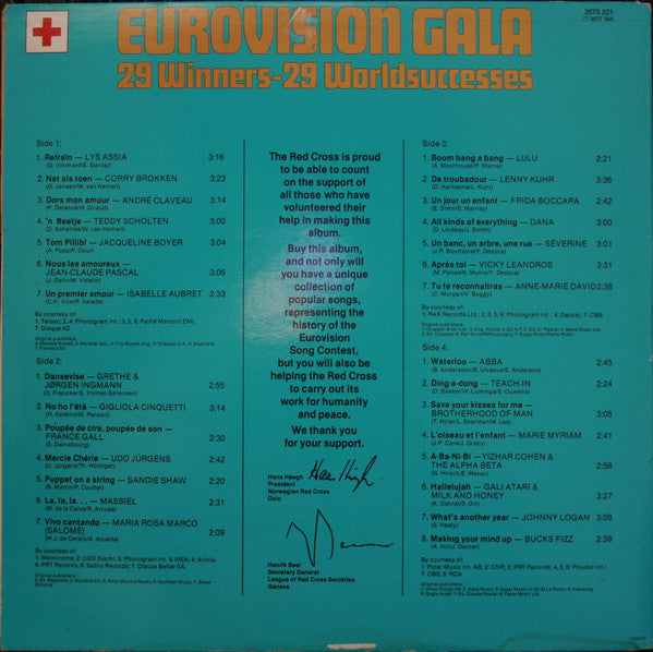 Various : Eurovision Gala - 29 Winners - 29 Worldsuccesses (2xLP, Comp)