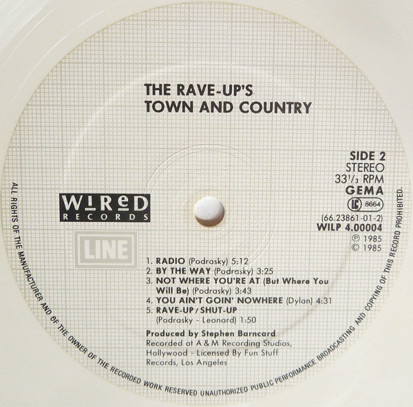 The Rave-Ups : Town + Country (LP, Album, Whi)