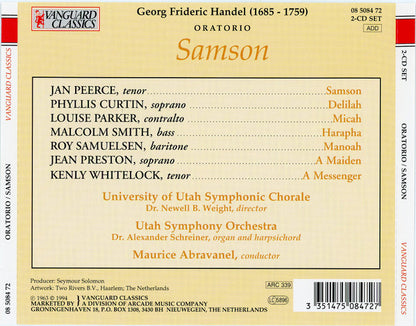 Georg Friedrich Händel - Jan Peerce, Phyllis Curtin, Louise Parker, Malcolm Smith (10), Jean Preston, Utah Symphony Orchestra, Maurice Abravanel : Samson (2xCD, Album)