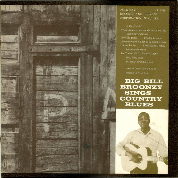 Big Bill Broonzy : Big Bill Broonzy Sings Country Blues (LP, Album)