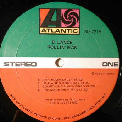 Bob Lance : Rollin' Man (LP, Album, MO)