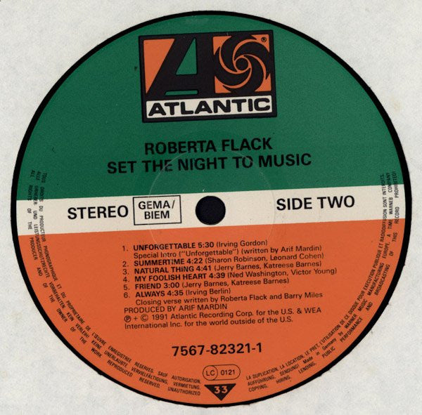 Roberta Flack : Set The Night To Music (LP)