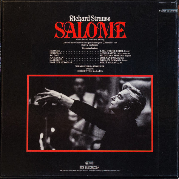 Richard Strauss - Hildegard Behrens, José van Dam, Karl-Walter Böhm, Agnes Baltsa, Wiesław Ochman, Heljä Angervo, Wiener Philharmoniker, Herbert von Karajan : Salome (2xLP + Box)