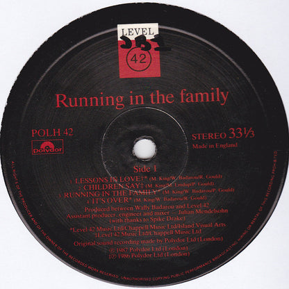 Level 42 : Running In The Family (LP, Album)