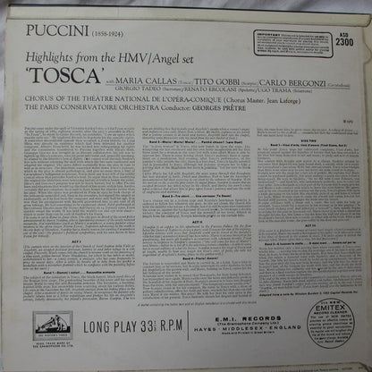 Maria Callas / Carlo Bergonzi / Tito Gobbi / Orchestra Del Teatro Alla Scala And Coro Del Teatro Alla Scala Conducted By Georges Prêtre : Highlights From "Tosca" (LP, RE)