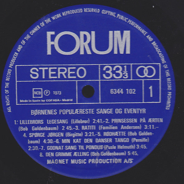 Various : Børnenes Populæreste Sange Og Eventyr (LP, Comp)